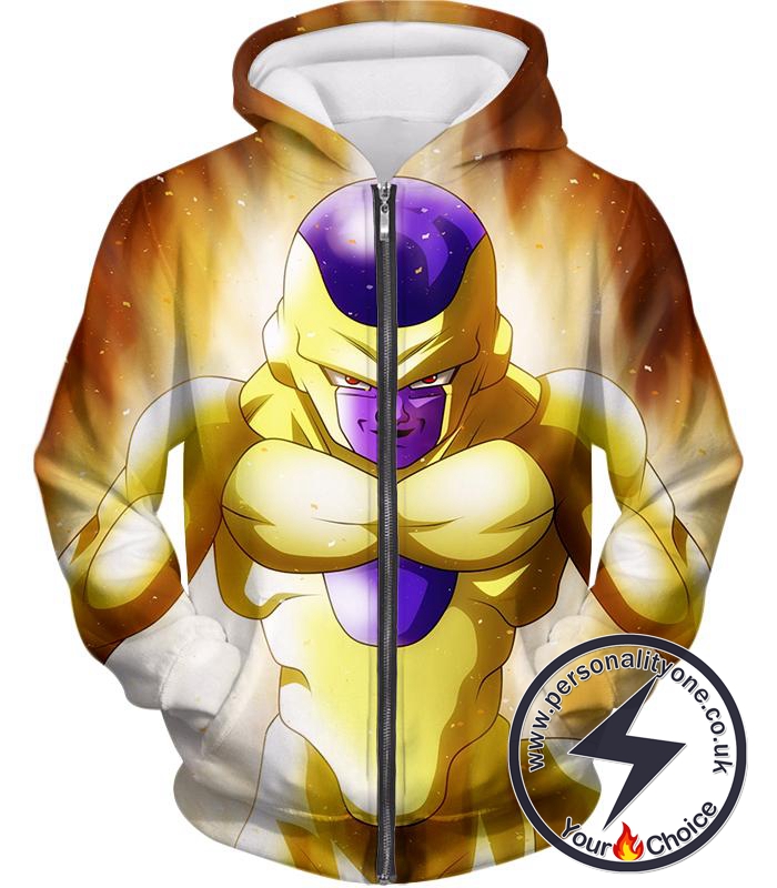 Dragon Ball Super Ultimate Form Golden Frieza Cool Promo Anime Zip Up Hoodie